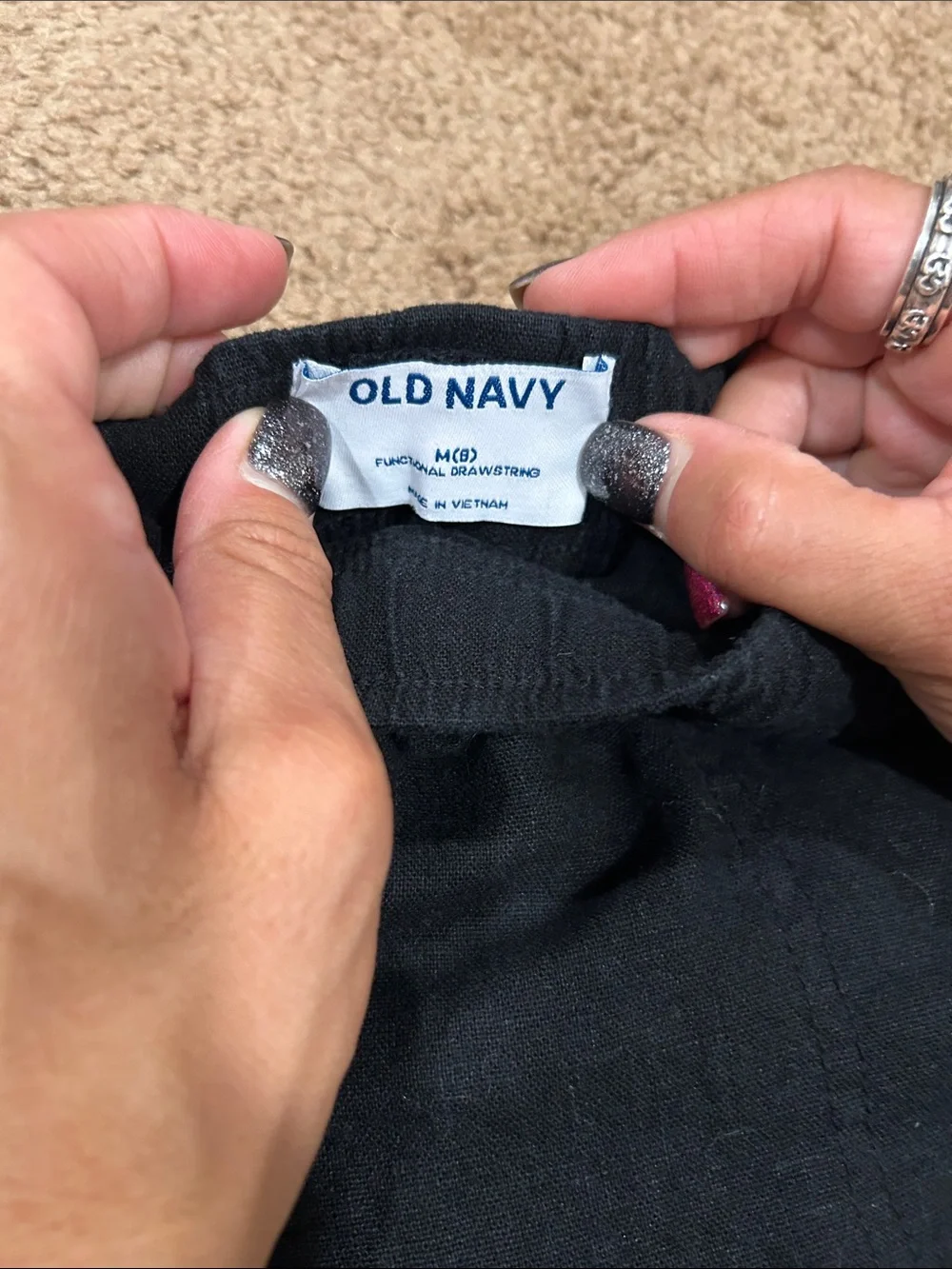 Old Navy Black Girls Elastic Drawstring Casual Shorts